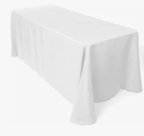 90in x 108in White Polyester Linen
