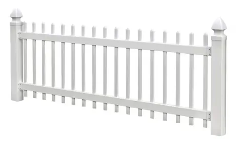 3ft x 8ft White Picket Fence