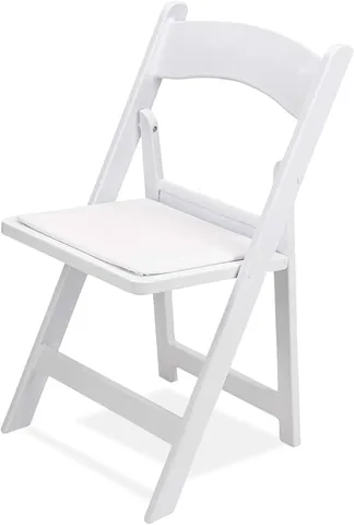 White Resin Padded Folding Garden Chairs