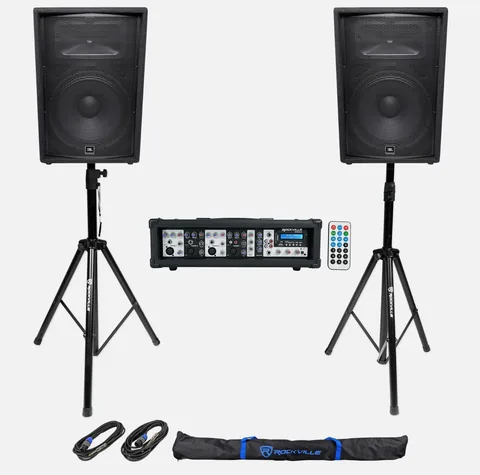 15" Passive Loudspeaker / PA System & Powered Mixer