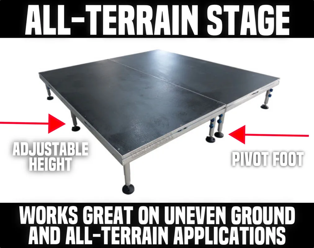 Stage & Accessory Rentals set up at an event in North Central Florida