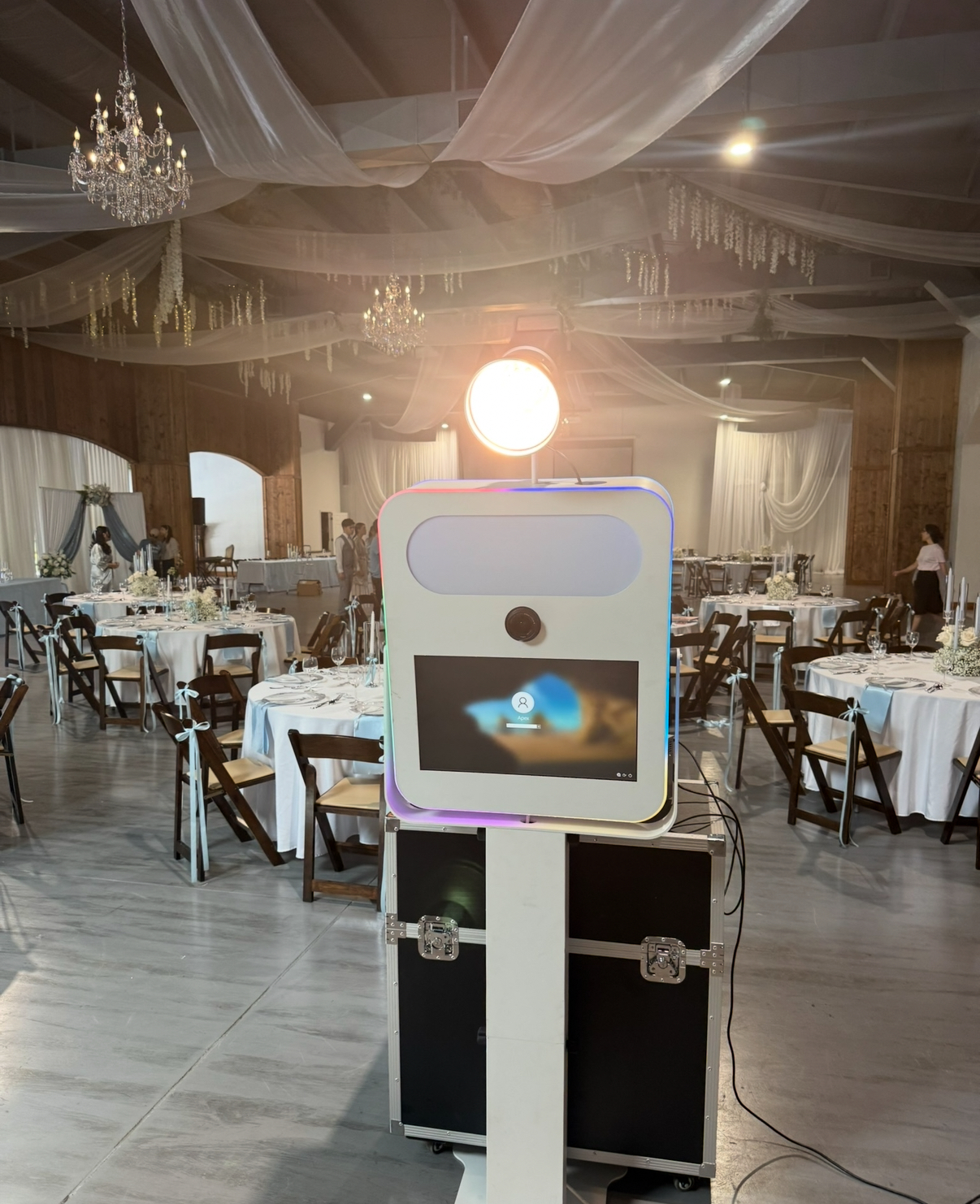 Photo Booth, Garden Chairs, Linen & Drapery At A Wedding In High Springs FL