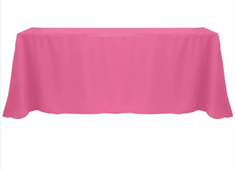 90in x 156in Hot Pink Polyester Linen