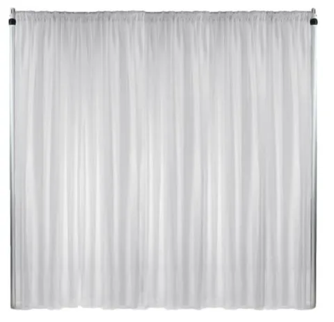 8ft x 12ft White Sheer Pipe and Drape Panel