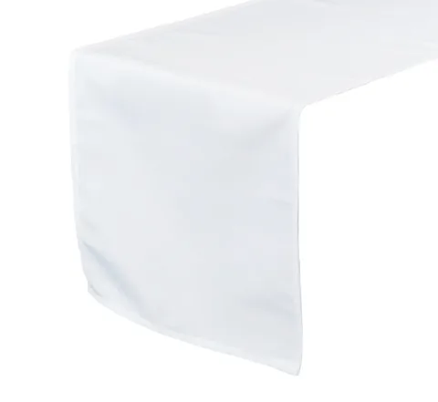 14in x 108in White Polyester Table Runner