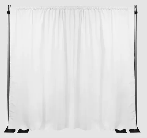 8'x12' White Velour Drape Panel