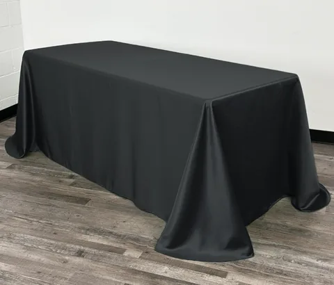 90in x 132in Black Polyester Linen